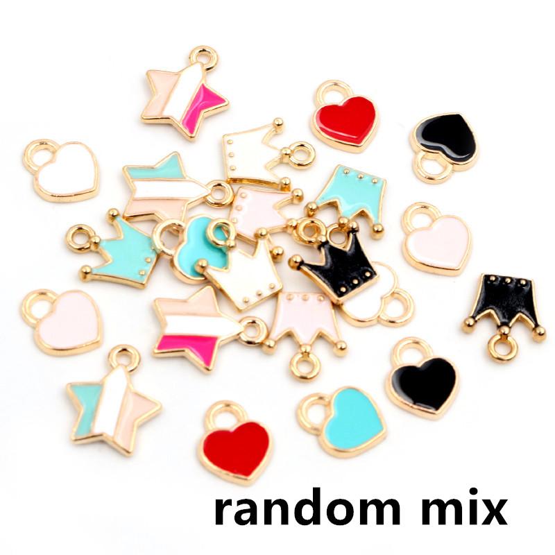 20pcs 14.5x12mm Enamel Double Side Heart Charms Pendant DIY Jewelry Making Accessories Findings for Bracelet Earrings Keychains
