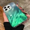 Luxury Aurora Laser Gradient Feather Case For iPhone 16 15 14 13 12 11 Pro Max Bling Dream Glitter Clear Shockproof Bumper Cover