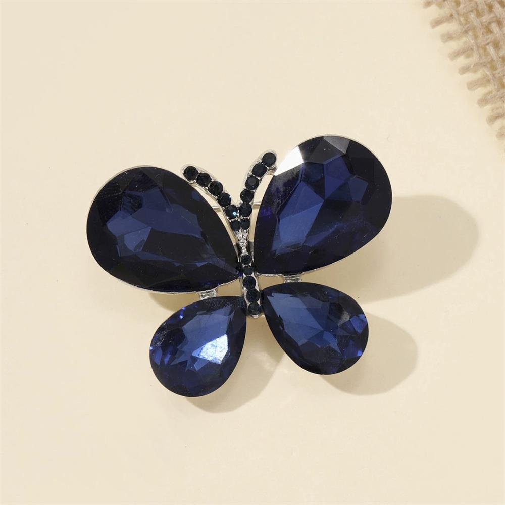 Fashion Full Rhinestone Butterfly Brooch Collection Suit Accessories High-end Brooch Retro Collar Buckle