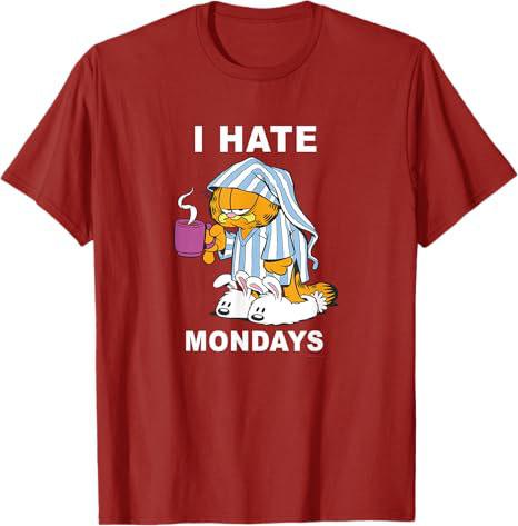 

I Hate Mondays Coffee Kitty TShirt Life Style Cat Lover Graphic Outfit Cute Kitten Workday Saying Tee Y2k Design Novelty Gift S