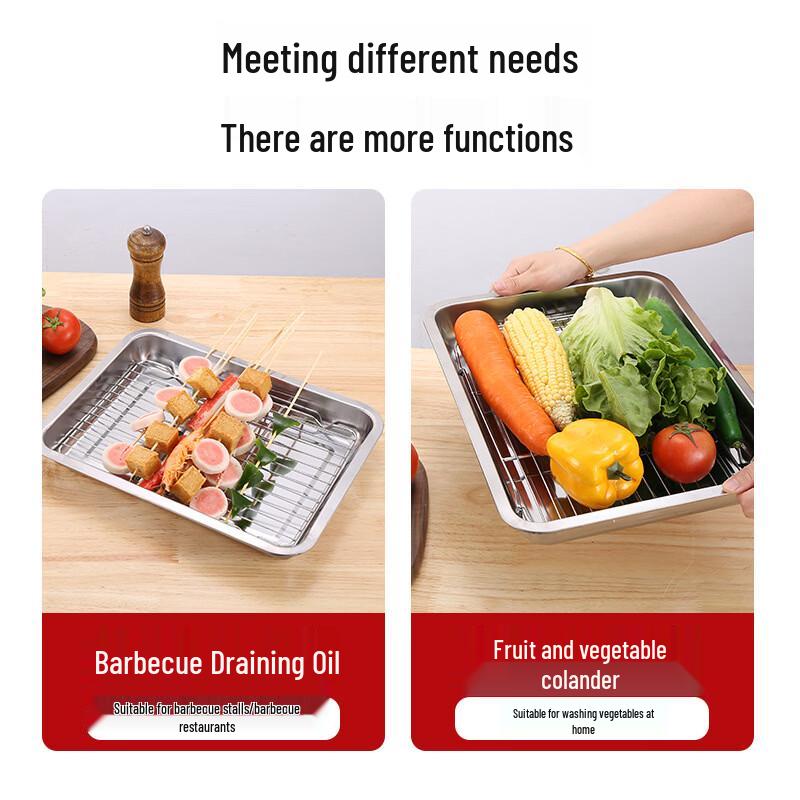 Stainless Steel Roasting Pan with Draining Rack Set