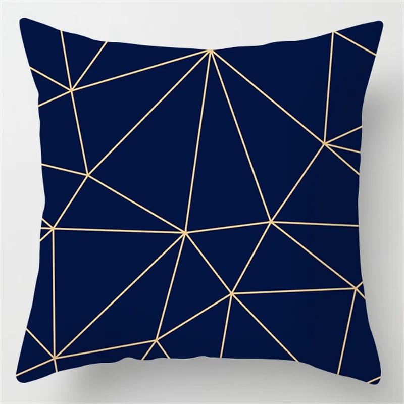 Simple Blue Pattern Pillowcase Living Room Office Home Pillowcase Car Ornaments