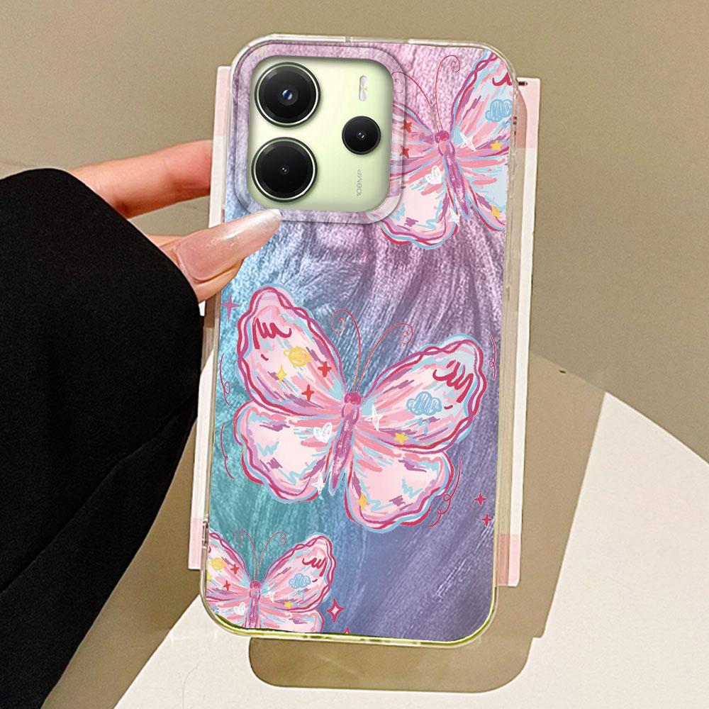 Cartoon Multicolor Butterfly Phone Case for Xiaomi 13T 14T Pro Redmi Note 14 13 Pro 13 13C A5 Poco A71 Shell Silicone Back Cover
