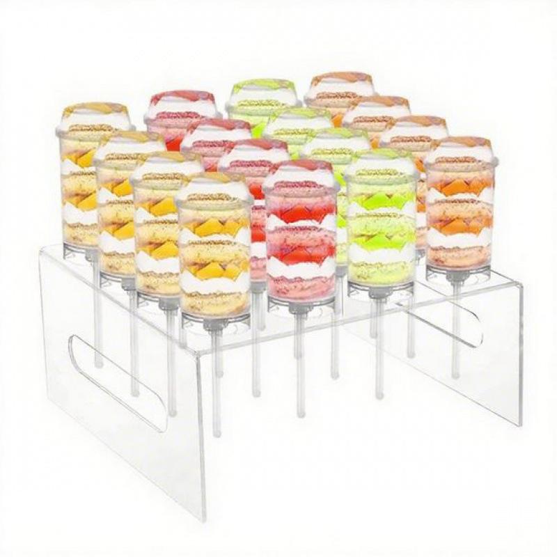15/16/21 Holes Acrylic Lollipop Display Stand Acrylic Rectangle Shape Durable Holder Wedding Party Candy Dessert Stick Holder