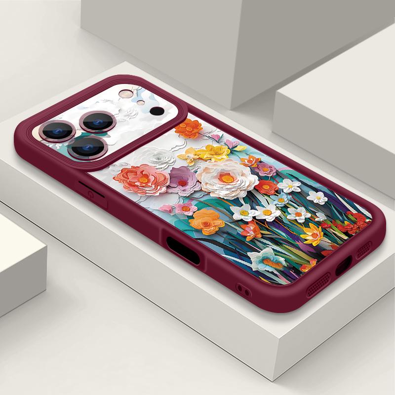 Shockproof Phone Case For iPhone 17 Pro Max Case iPhone 16 15 14 13 Pro Max 11 17e 16e White Flowers Print Soft Silicone Bumper Cover