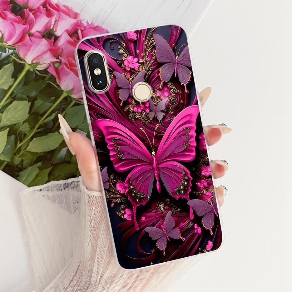 For Xiaomi Redmi Note 6 Pro Case Luxury Butterfly Tree Painted Cover Soft Silicone Case For Xiaomi Mi A2 Lite Redmi 6 Pro Fundas