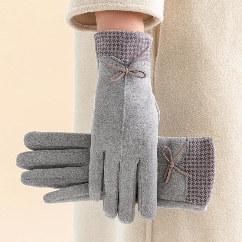 Winter Cashmere Gloves For Women Warm Touch Screen Glove Cold Proof Full Finger Mittens Outdoor Cycling Imitation Cashmere Glove