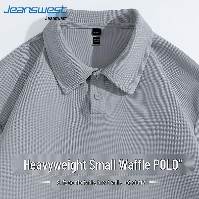 Jeanswest Men's Waffle Knit Polo Shirt