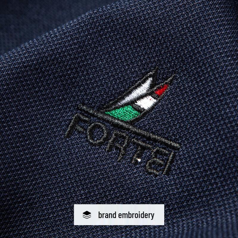 Futing Men's Silk Blend Pique Long-Sleeve Polo Shirt