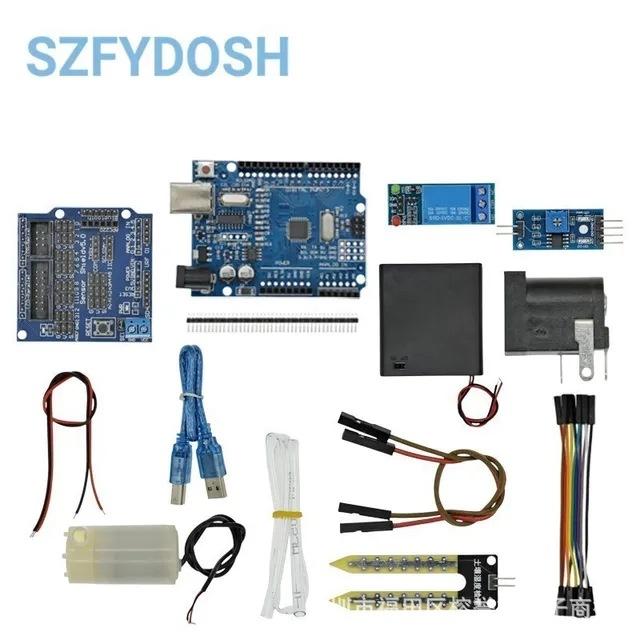 Pompă automată de udare, Set automat de irigare DIY UNO R3 Set automat de udare cu detectarea umidității solului