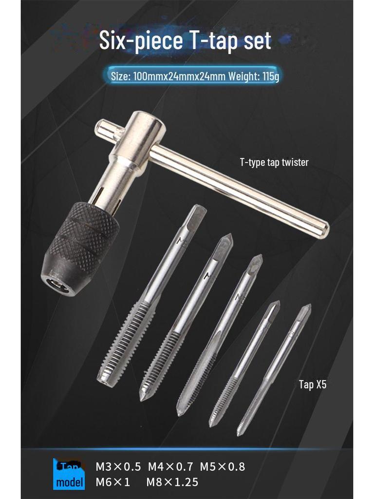 Manual Tap and Die Set with Wrench for Threading