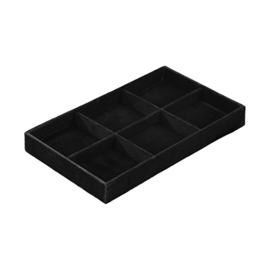 1Pc, Flocking Jewelry Box Jewelry Tray, Color: Black, Bag