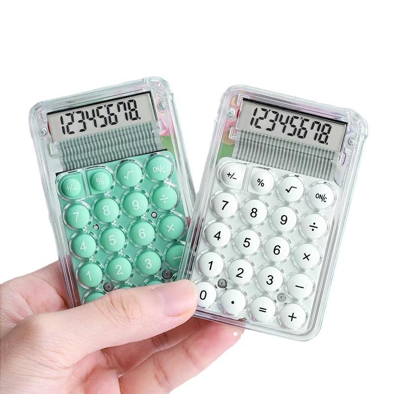 New Mini Candy Color Pocket Calculator - Portable and Transparent Student-Friendly Cute Design
