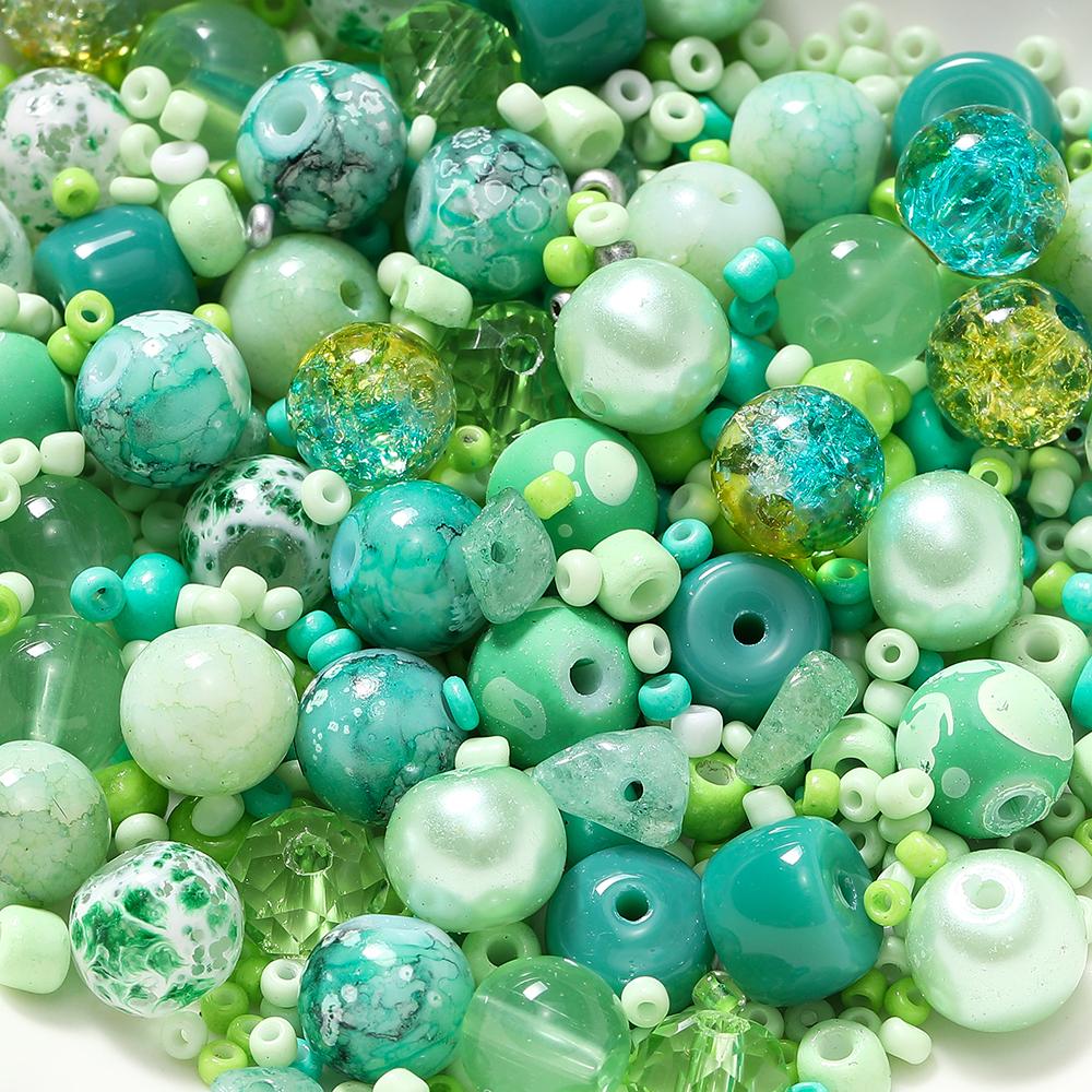 20g/Lot 8mm Mixed Glass Irregular Shape Charm Seed Loose Beads for Handmade DIY Necklace Bracelets Jewelry Accessories