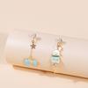 Cute Girl Long Earrings Cartoon Flower Bee Animal Stud Earrings Ocean Wind Vacation Earrings