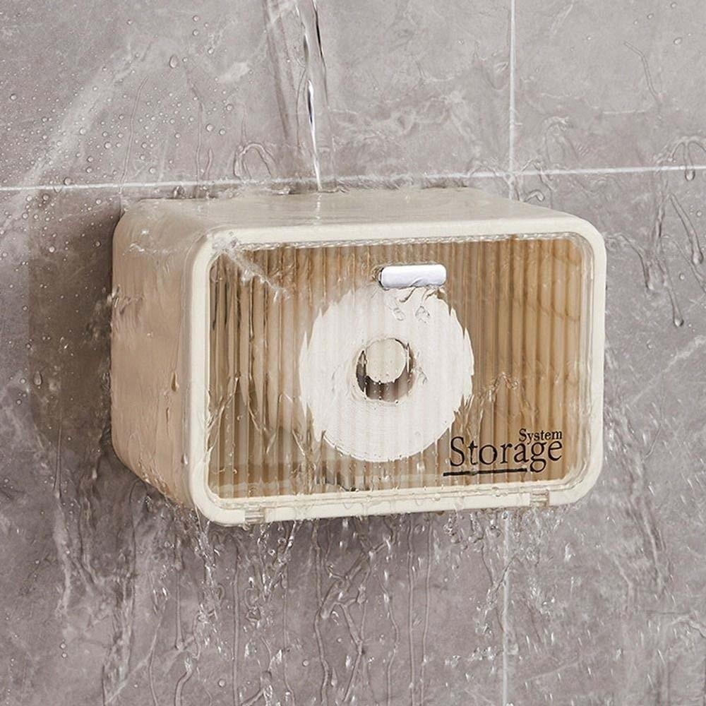 Large Capacity Transparent Storage Rack Wall Mounted Toilet Paper Organizer  Bedside Table