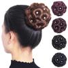 Synthetic Hair Bun Bud Hair Clips With Diamond Colorful Shiny For Women Ponytail Claw Clip Lifelike Hairpiece Styling Tools