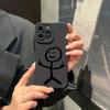 Trendy Cartoon Stickman Silicone Phone Case for iPhone 11-16 Pro Max