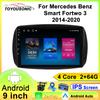 For Mercedes Benz Smart Fortwo 3 2014-2020 Navigation GPS Android Car Radio  Multimedia Player Stereo wifi+4G Carplay Auto Video