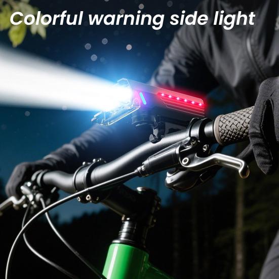 Bicycle Headlight Tail Light Waterproof High Lumens Type-C Rechargeable Universal MTB Road Mountain Bike Night Riding Safety Warning Front Rear Lamp
