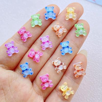 50 Stück Niedliche Mini Cartoon Kleiner Bär Nail Art Harz Designer Charms DIY Basteln Für Nagel 3D Dekorationen Schmuck