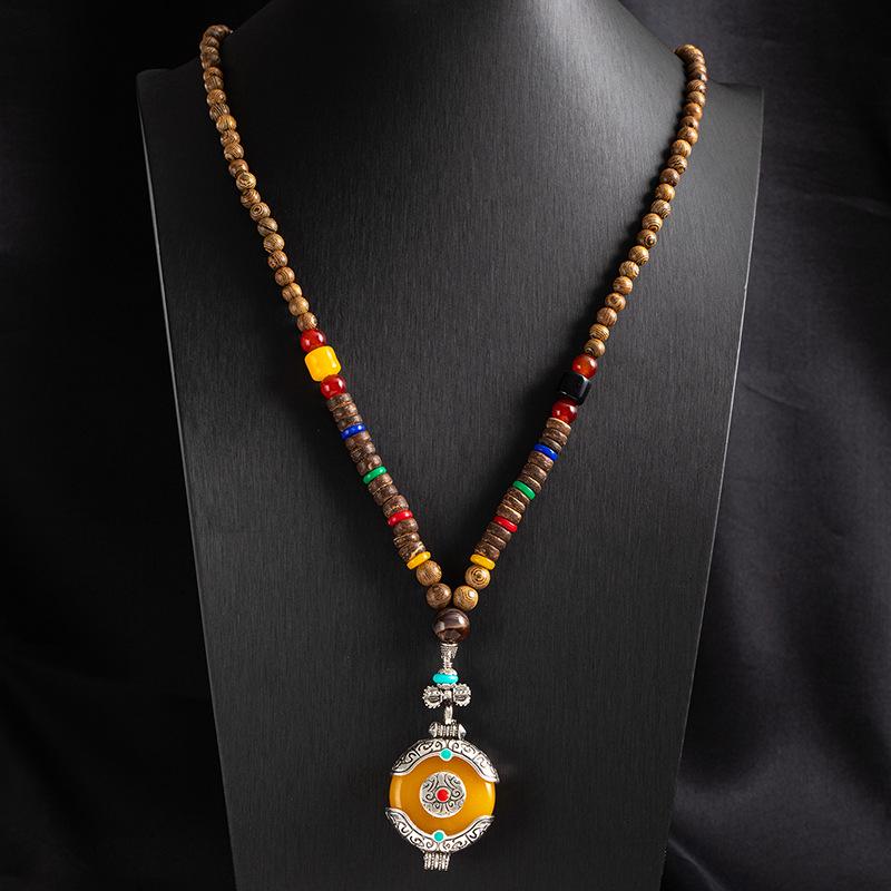 Tibetan Ethnic Sweater Chain Zen Bodhi Necklace: Unisex Retro Scenic Accessory