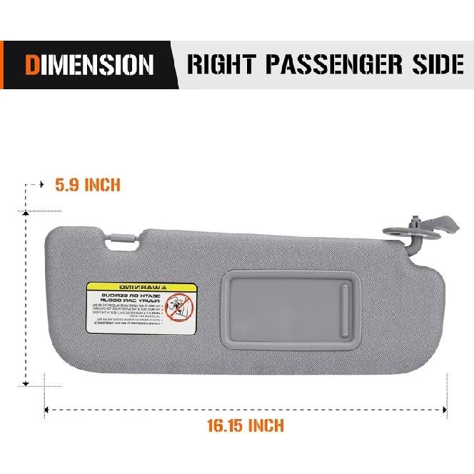 Car Sun Visor For Hyundai Elantra 2011 2012 2013 2014 2015 Replaces Sunvisor Driver Passenger Side Shade 852103X000 852203X000