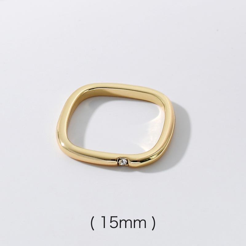 Women's Colorful Copper Zircon Square Ring - Simple Korean Style Valentine's Jewelry for Couples