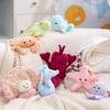 Marine Life Series Plush Doll Pendant - Stuffed Toys Octopus Crab Turtle Seahorse Clam Oyster Lobster Educational Gift for Kids