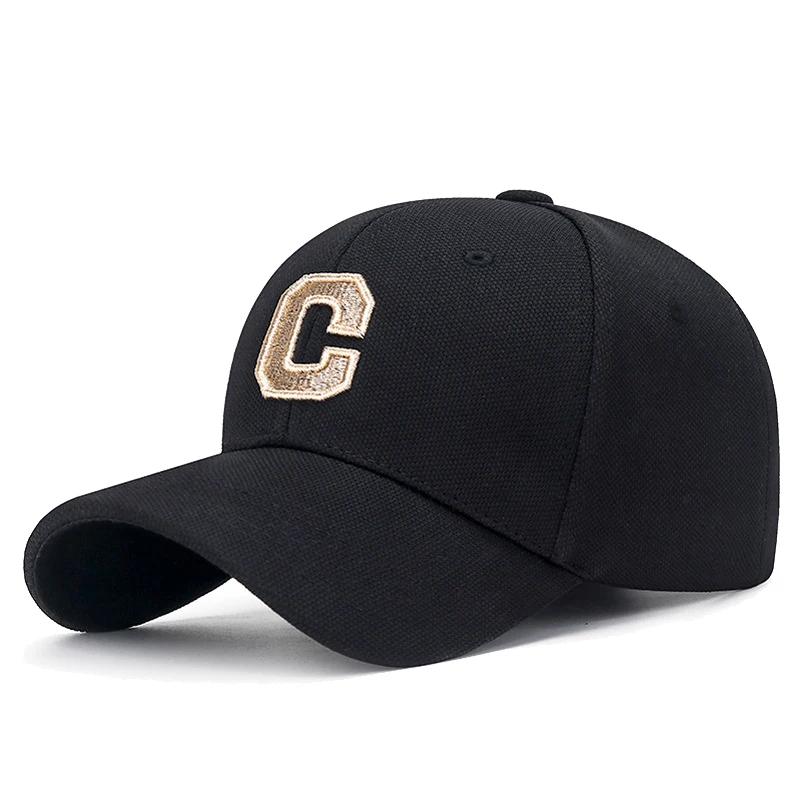 New High Quality Cotton Hardtop Baseball Cap Elastic Pineapple Cloth Material Gold Thread Embroidery Craft C Letter Design Style