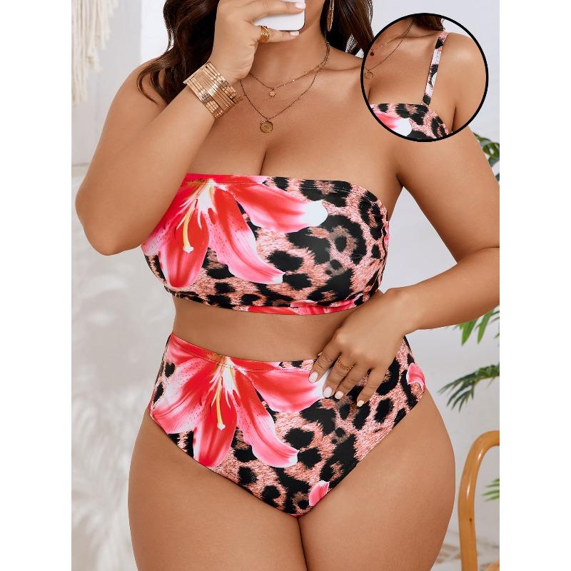 Plus Size Women High Waist Bikini Swimsuits, Women's Swimwear & Clothing