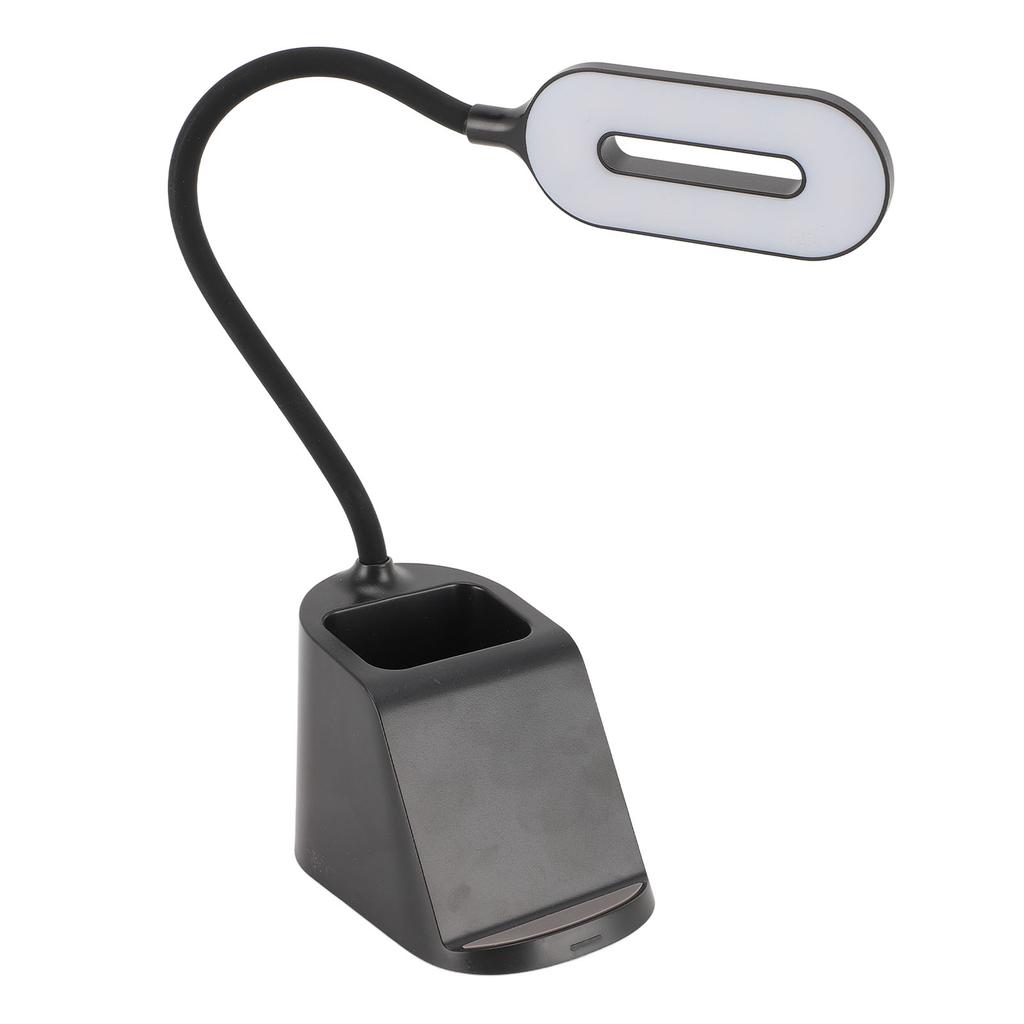 LED Desk Lamp 3 In 1 Eye Caring Touch Table Lamp with Wireless Charger and Pen Holder for Bedroom Study Office Black