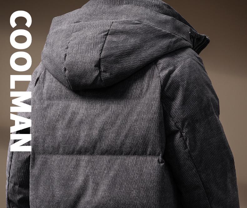 Men's High-End Hooded 90% Duck Down Jacket – Short, Thick, Warm, Trendy, Casual Winter Outerwear