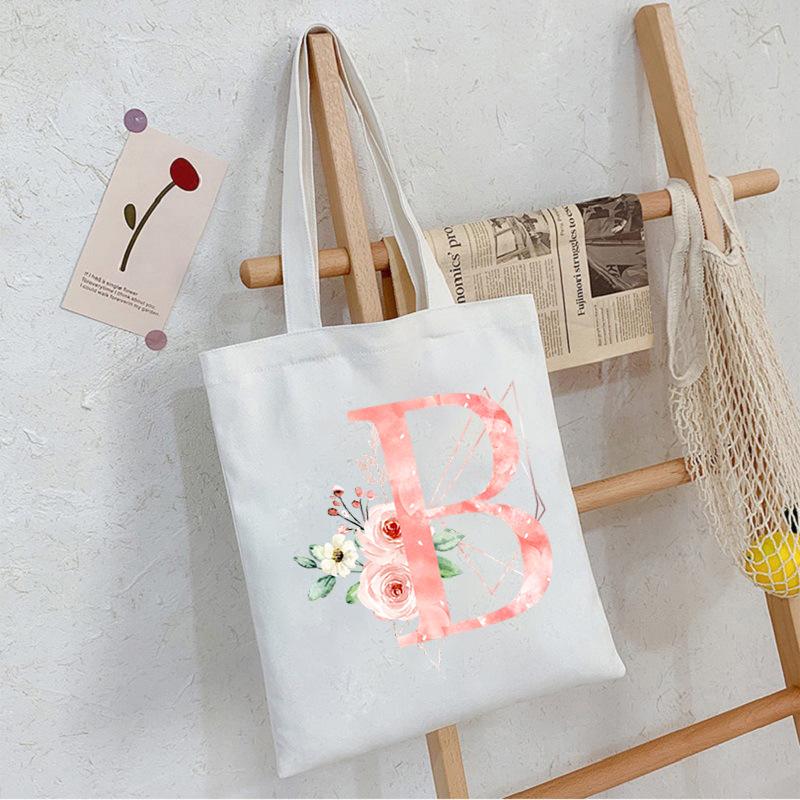 Alphabet Letter A-Z Printed Shoulder Bag Female Casual Student Crossbody Bag Large Capacity