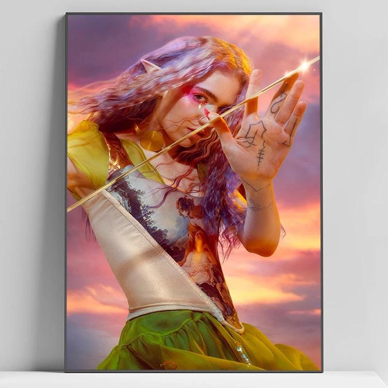 

Канадская певица Граймс постеры для настенного искусства декор игровая комната украшение холст живопись 21cm×30cm NoFrame