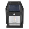 Solar Tungsten Wall Light Outdoor Sensor Interaction Lamp Exterior Lighting Fixtures Wall Mount IP65 Waterproof Black
