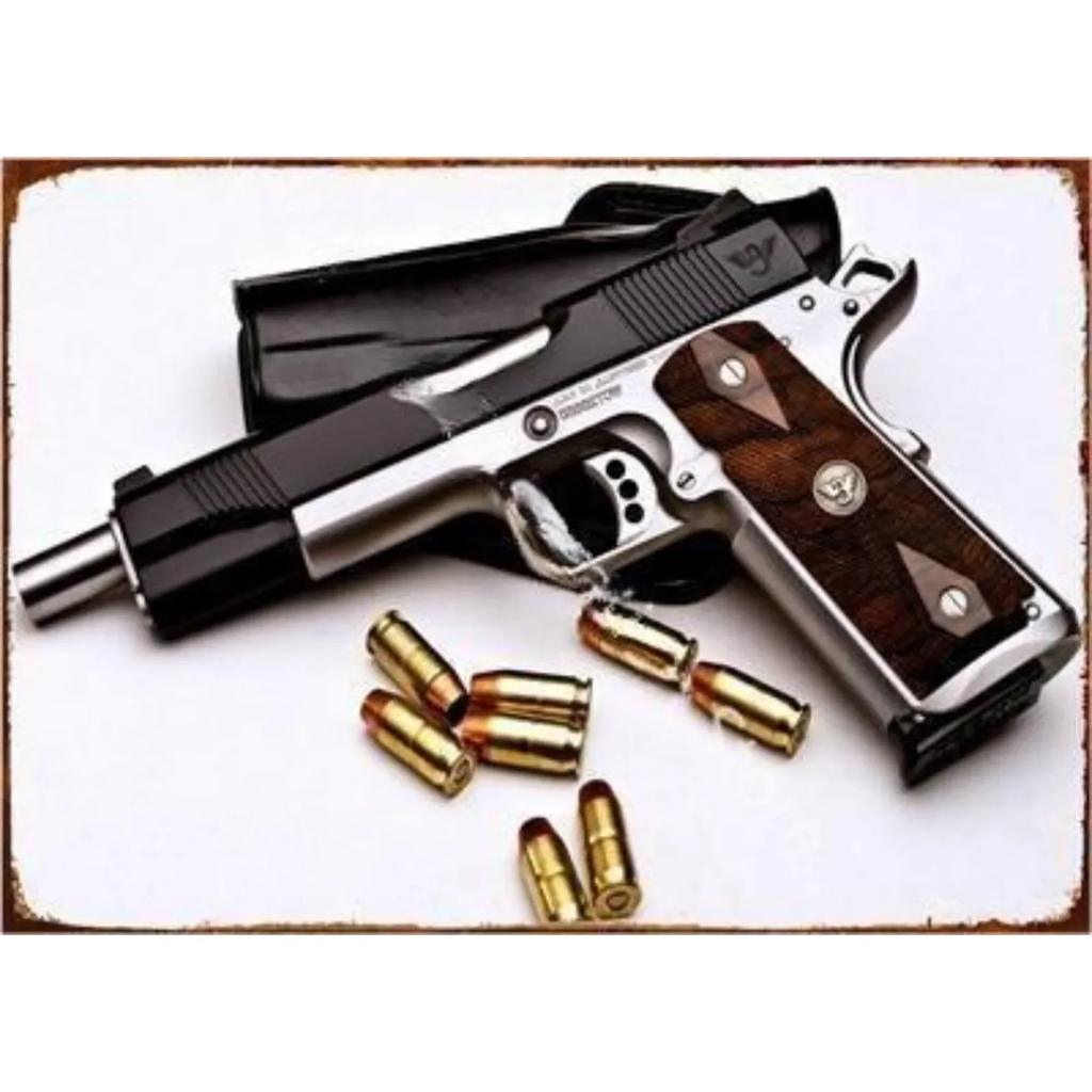 Vintage NEW Pistol HD Tin Painting Metal Sign Poster Home Living Room Bar Club Party Man Cave Art Wall Decorativ Iron Painting