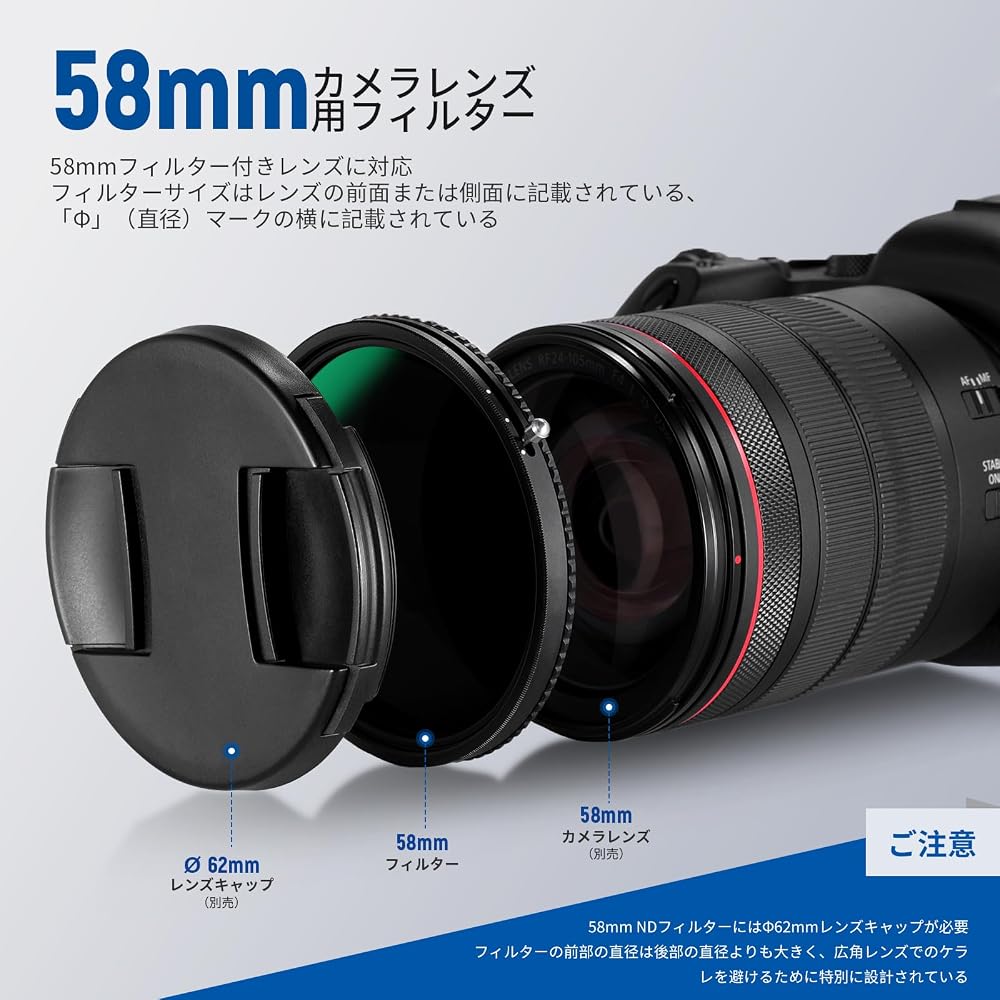 NEEWER 2-in-1 58mm Variable ND Filter ND2–ND32 & CPL Multifunctional Filter, 2-in-1, No X-shaped unevenness, HD Optical Glass, 30-layer Nano Coating,