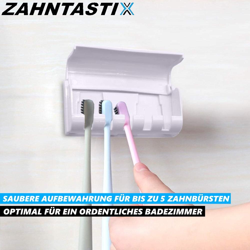 ZAHNTASTIX Dávkovač zubní pasty Automatický dávkovač zubní pasty Držák na zubní kartáčky