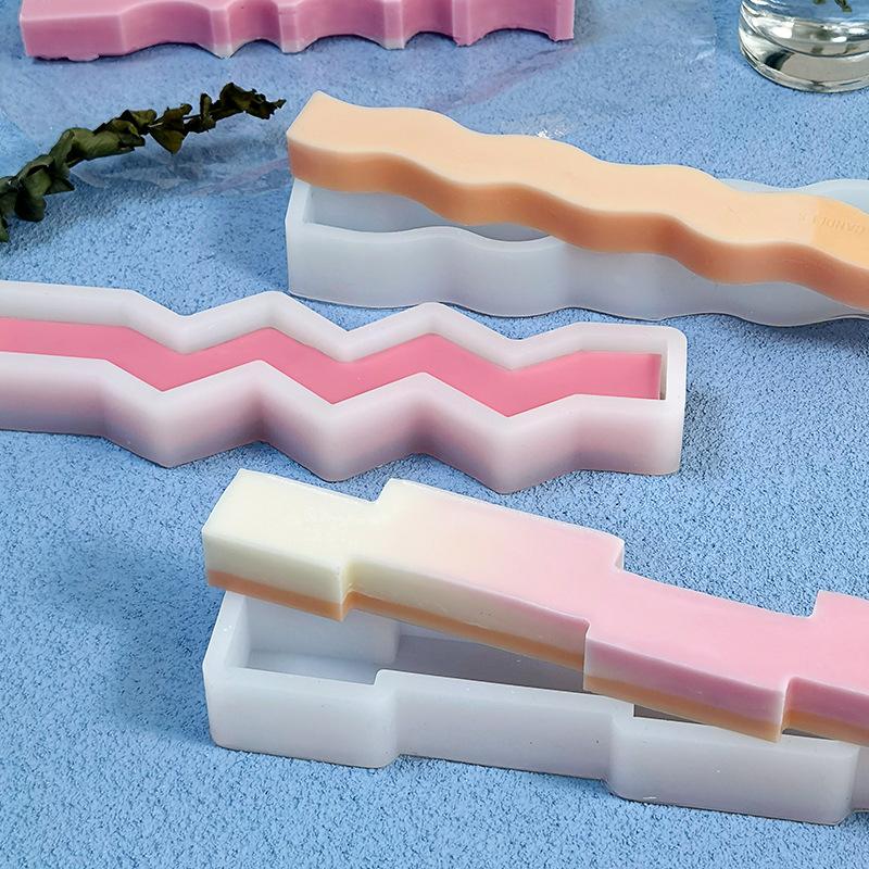 12 Hole Waveform Stick Silicone Mold Handmade Chocolate Cheese Stick Candle Soap Resin Mold Cake Baking Decoration