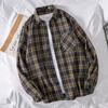 Men's Long-Sleeve Plaid Shirt - Trendy Hong Kong & Korean Style, Lightweight, Casual, Versatile Jacket for Spring & Autumn