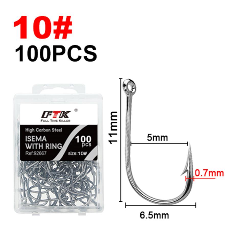 FTK 50/100pcs Baitholder Fishing Hooks Sea Barbed Long Shank Beak Hook Live Bait Holder Fishing Worm Hooks Saltwater Accessories Tackle