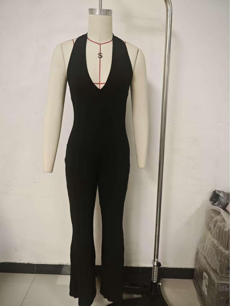 European & American Seamless Hollow-Back Jumpsuit: Summer Hip-Lifting Fitness Bodysuit