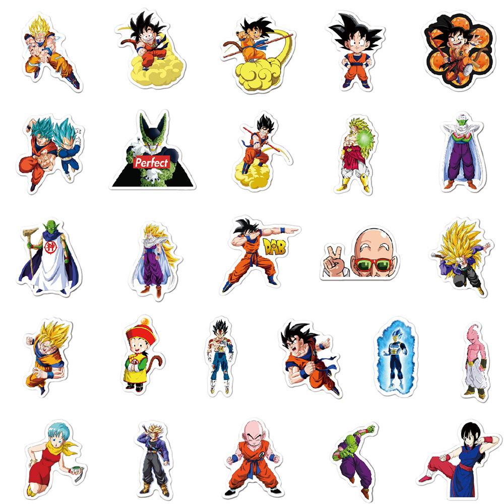 10/30/50pcs Classic Anime Dragon Ball Waterproof Stickers Cartoon Son Goku Decals Toys Decorative Car Laptop Vinyl Sticker Packs