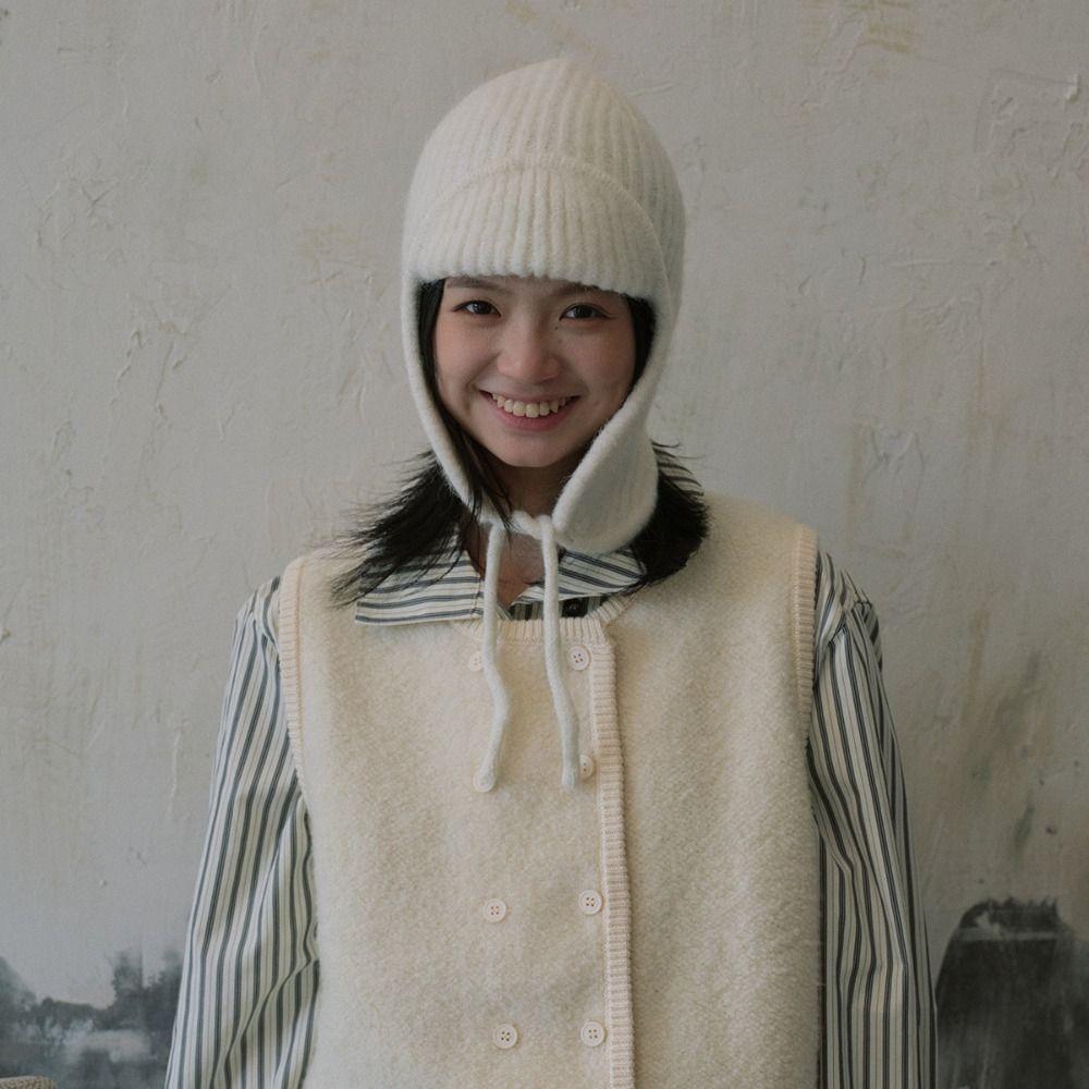 Earmuff Pilot Hat Soft Wool Blend Hat Windproof Winter Knitted Cap  Unisex