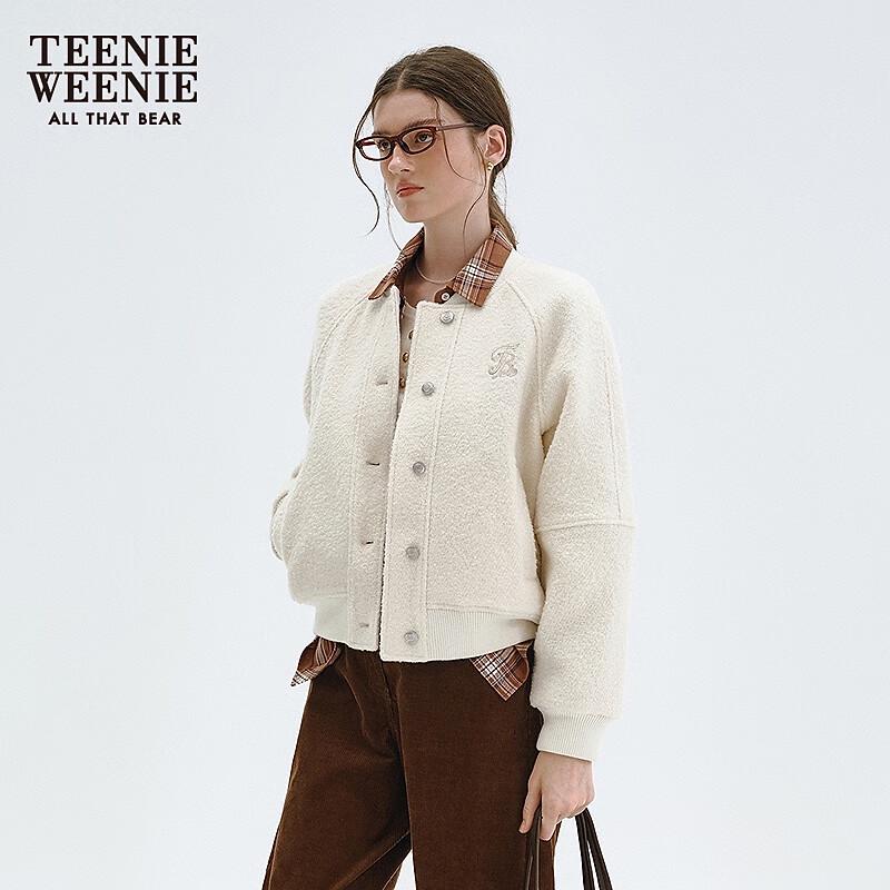Teenie Weenie Women's Wool Blend Baseball Jacket