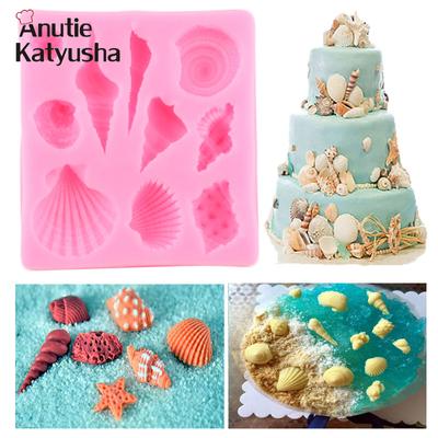 Forme din silicon Shell Conch Mucegai pentru ciocolată DIY Coace Cupcake Topper Fondant Tort Decorat Instrumente Bomboane Forme din lut polimeric