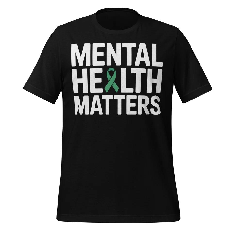 

Mental Health Matters Shirt Awareness Ribbon Tee Unisex Support Graphic Top XL