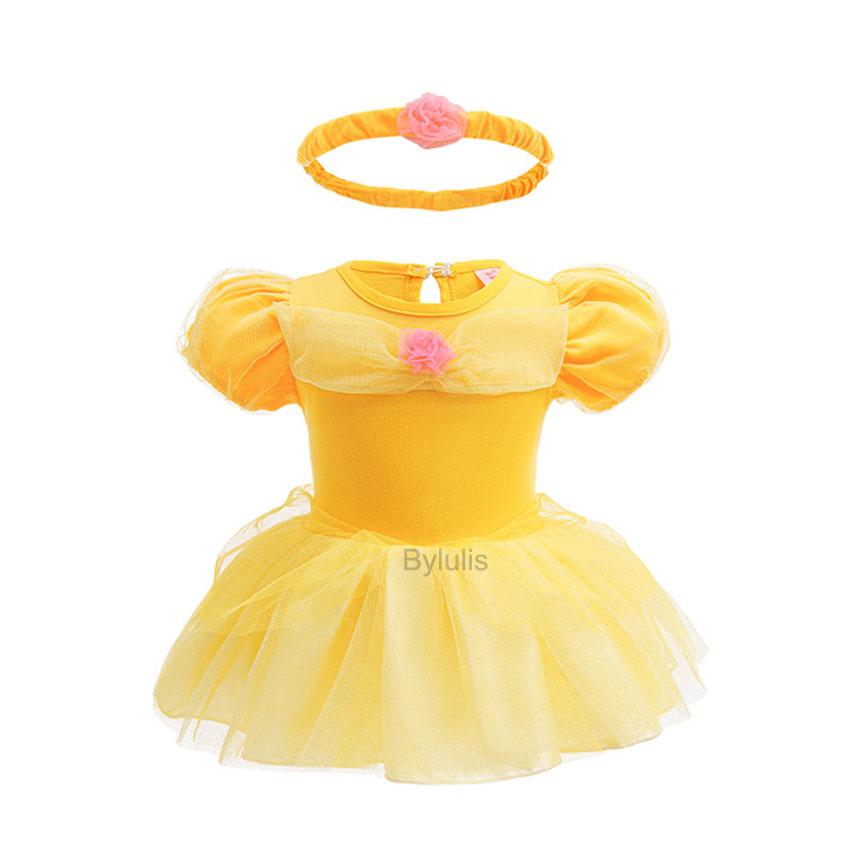 Fantasia Romper Anna Sofia Tutu Dress Headband Princess Aurora Alice Clothes Dress Halloween Party Costumes Outfit