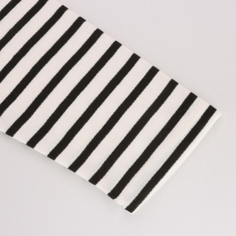 Shop Women Round Long Sleeve STripe T shirT Black Dai Wsh 0745